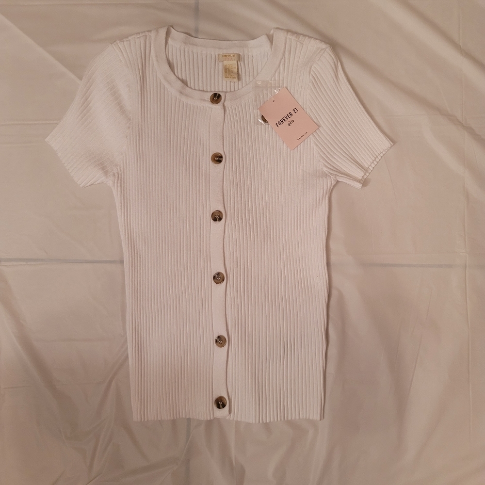 Forever 21 Girls White Sweater Top Size 13/14